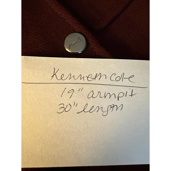Kenneth Cole New York Women's Coat Sz M Wine Cranberry Wool Blended Snap Zipper - Picture 10 of 10